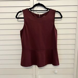 Burgundy peplum Loft top